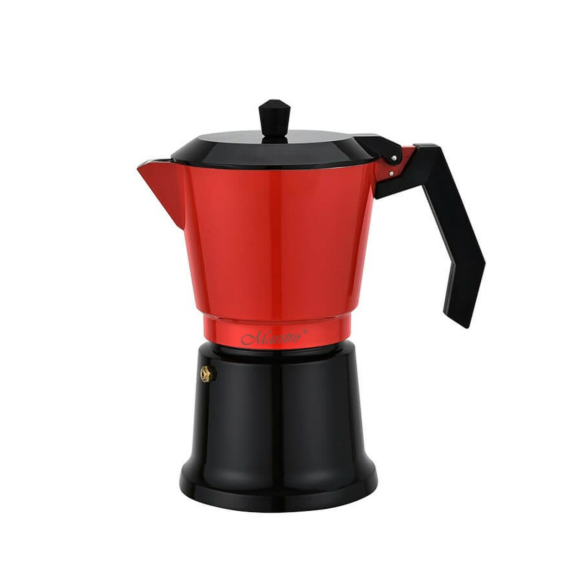 Italian Coffee Pot Feel Maestro MR-1657-6 Black Red Aluminium 300 ml 6 Cups Feel Maestro