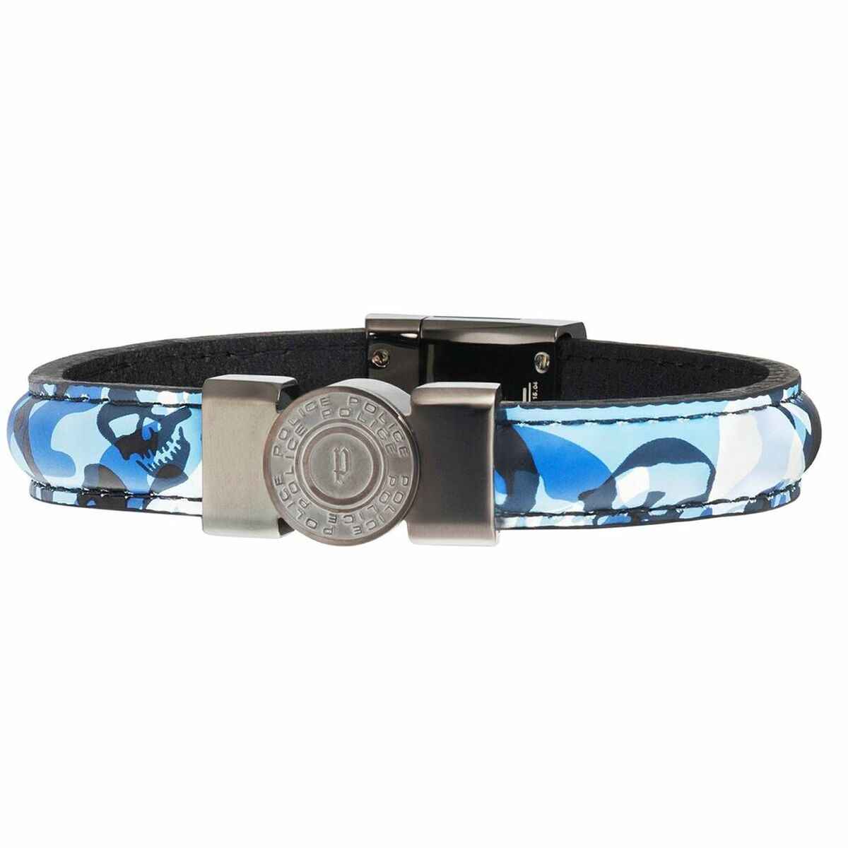 Men's Bracelet Police PJ25556BLU.03-L Leather 21 cm Police