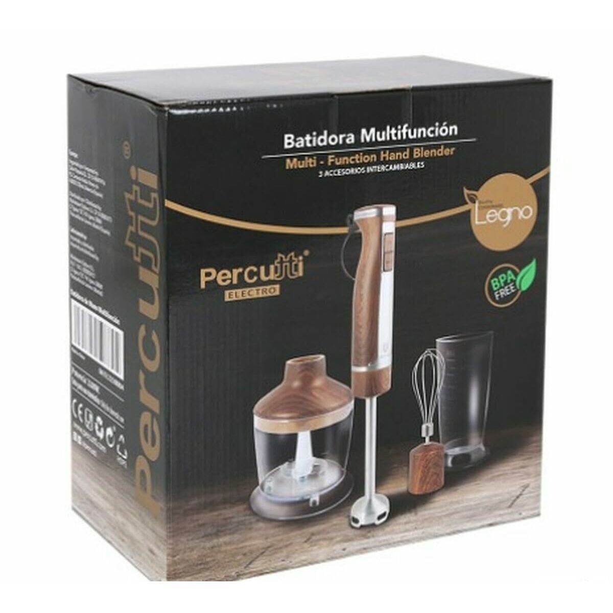 Multifunction Hand Blender with Accessories Percutti Black 1100 W Percutti