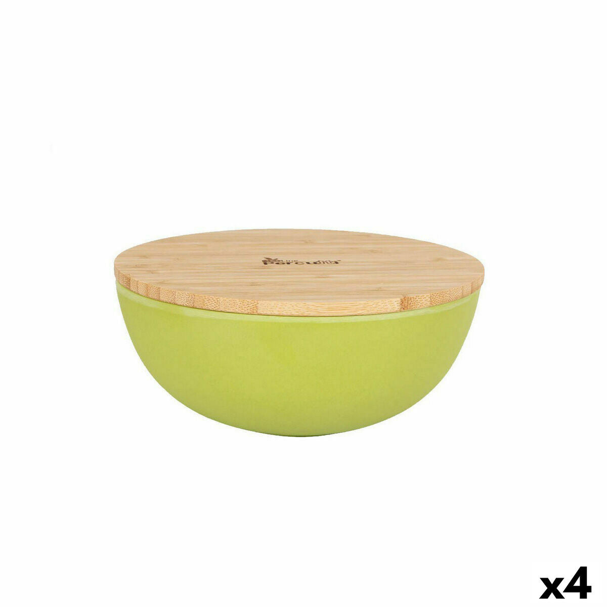 Bowl Percutti Melamin Brown Green 18,9 x 18,9 x 8,5 cm Bamboo (4 Units) Percutti