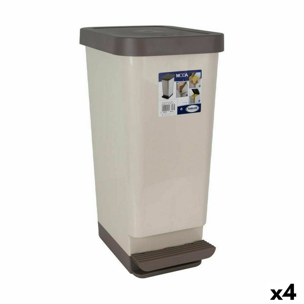 Pedal bin Tontarelli Moda Brown (4 Units) Tontarelli