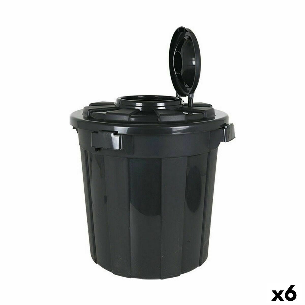 Rubbish Bin Dem Hop 50 L Black 49,5 x 49,5 x 50 cm (6 Units) Dem