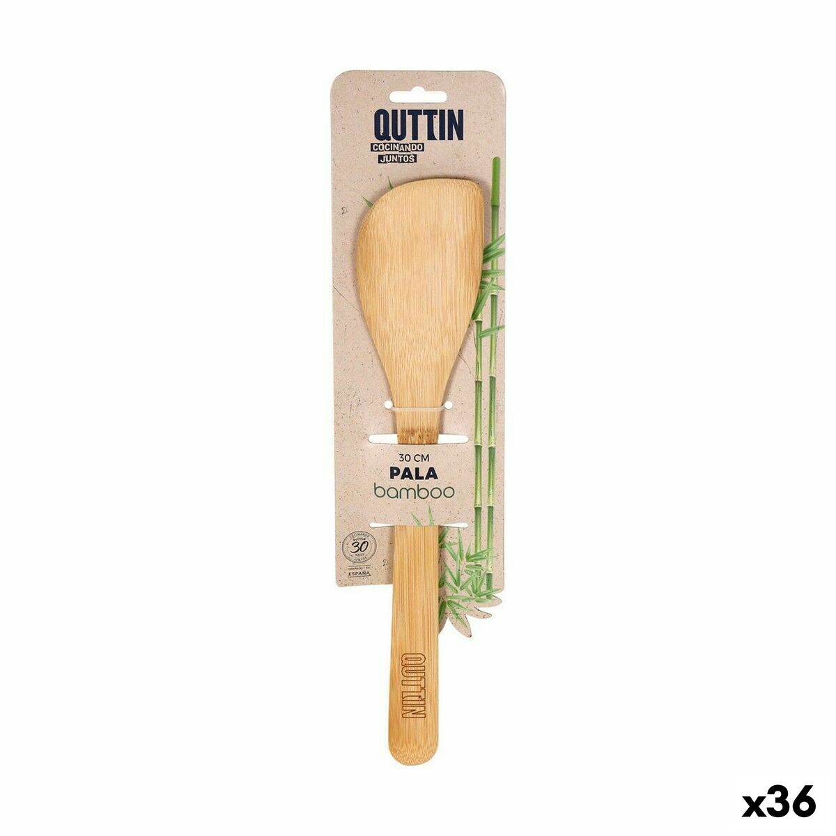 Kitchen Spatula Quttin Brown Bamboo 30 x 6,2 x 0,8 cm (36 Units) Quttin