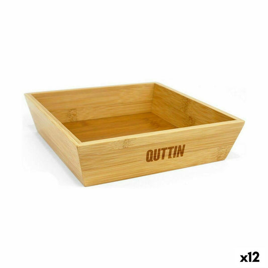 Bowl Quttin Brown Bamboo 20 x 20 x 5 cm (12 Units) Quttin