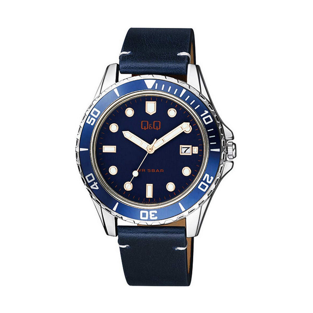 Men's Watch Q&Q A172J322Y Blue (Ø 43 mm) Q and Q