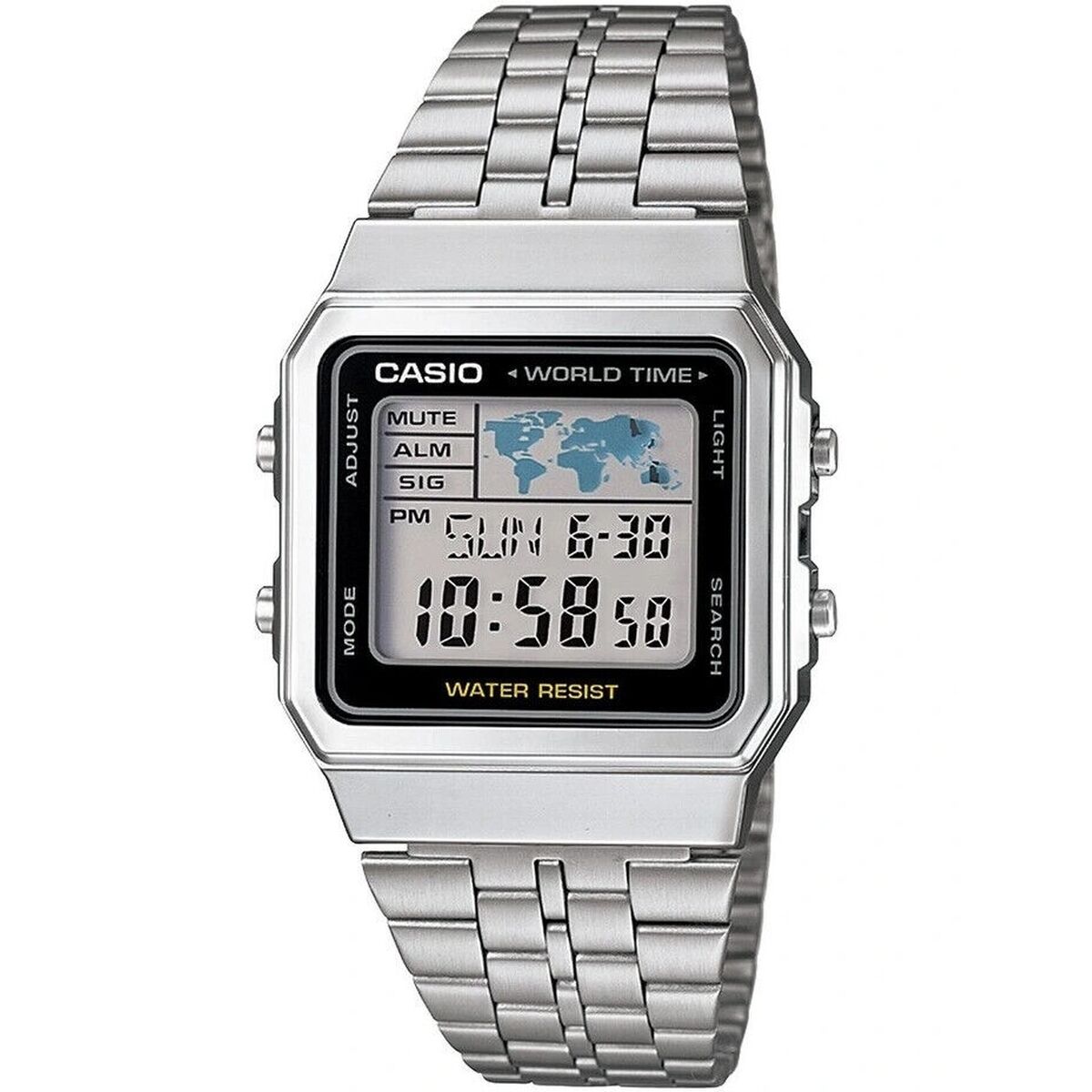 Unisex Watch Casio VINTAGE Black Silver (Ø 34 mm) Casio