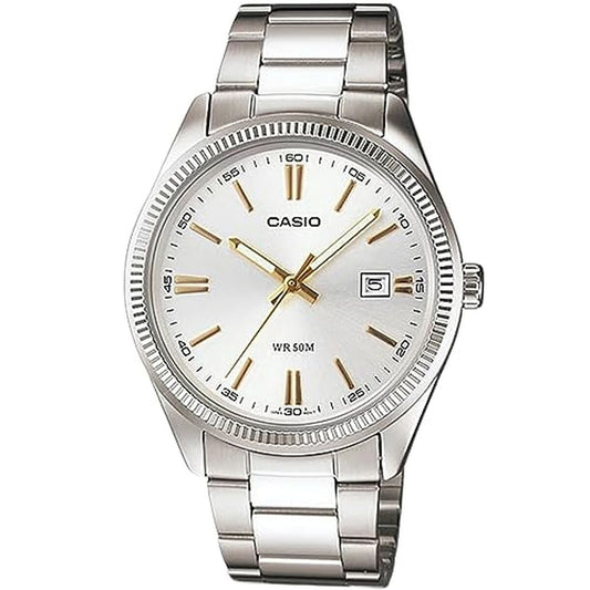 Men's Watch Casio DATE - SILVER, GOLD INDEXES (Ø 39 mm) Casio