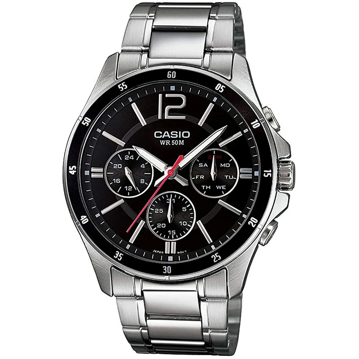 Men's Watch Casio MULTIFUNCTION CALENDAR - BLACK Black Silver (Ø 43,5 mm) (Ø 35 mm) Casio