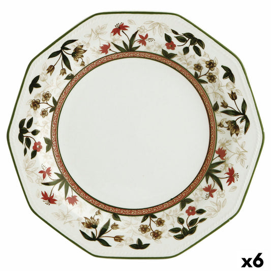 Flat Plate Queen´s By Churchill Assam Floral Ceramic China crockery Ø 27 cm (6 Units) Queen´s