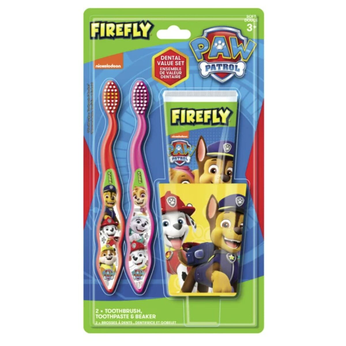 Set Oral Care for Kids The Paw Patrol Firefly 3 Pieces The Paw Patrol