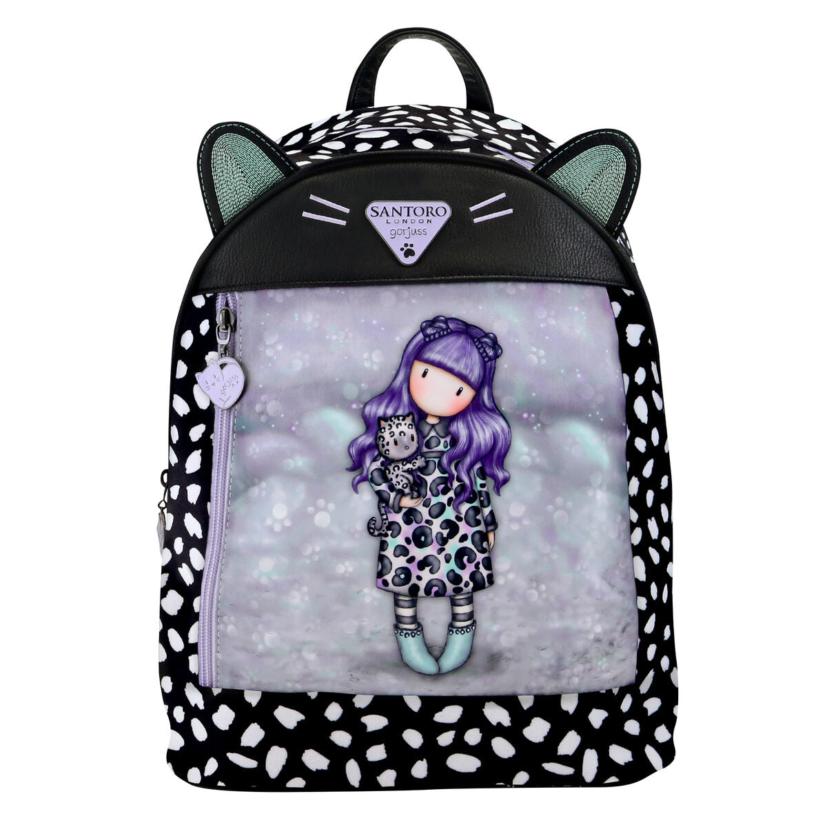 Casual Backpack Gorjuss Smitten kitten Black White (25,5 x 31 x 10 cm) Gorjuss