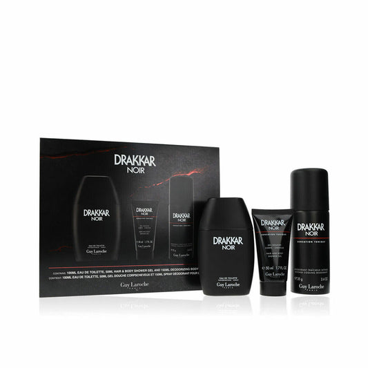 Men's Perfume Set Guy Laroche DRAKKAR NOIR EDT 3 Pieces Guy Laroche