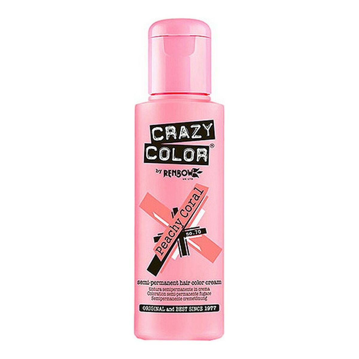 Semi-Permanent Tint Peach Coral Crazy Color Nº 70 (100 ml) Crazy Color