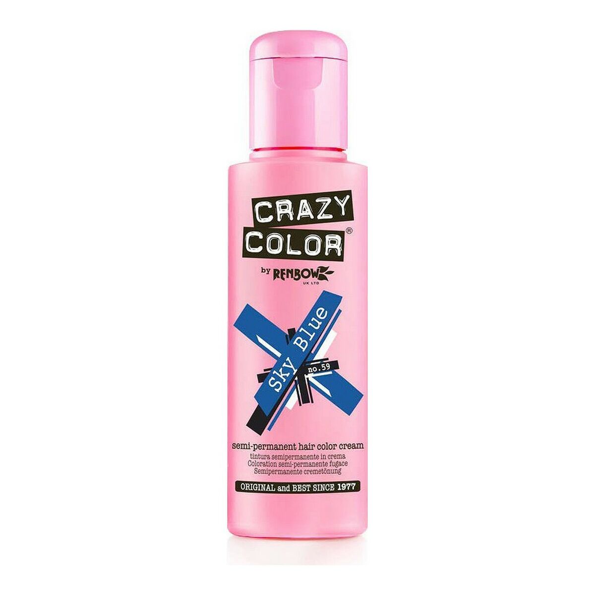 Semi-Permanent Tint Sky Blue Crazy Color Nº 59 (100 ml) Crazy Color