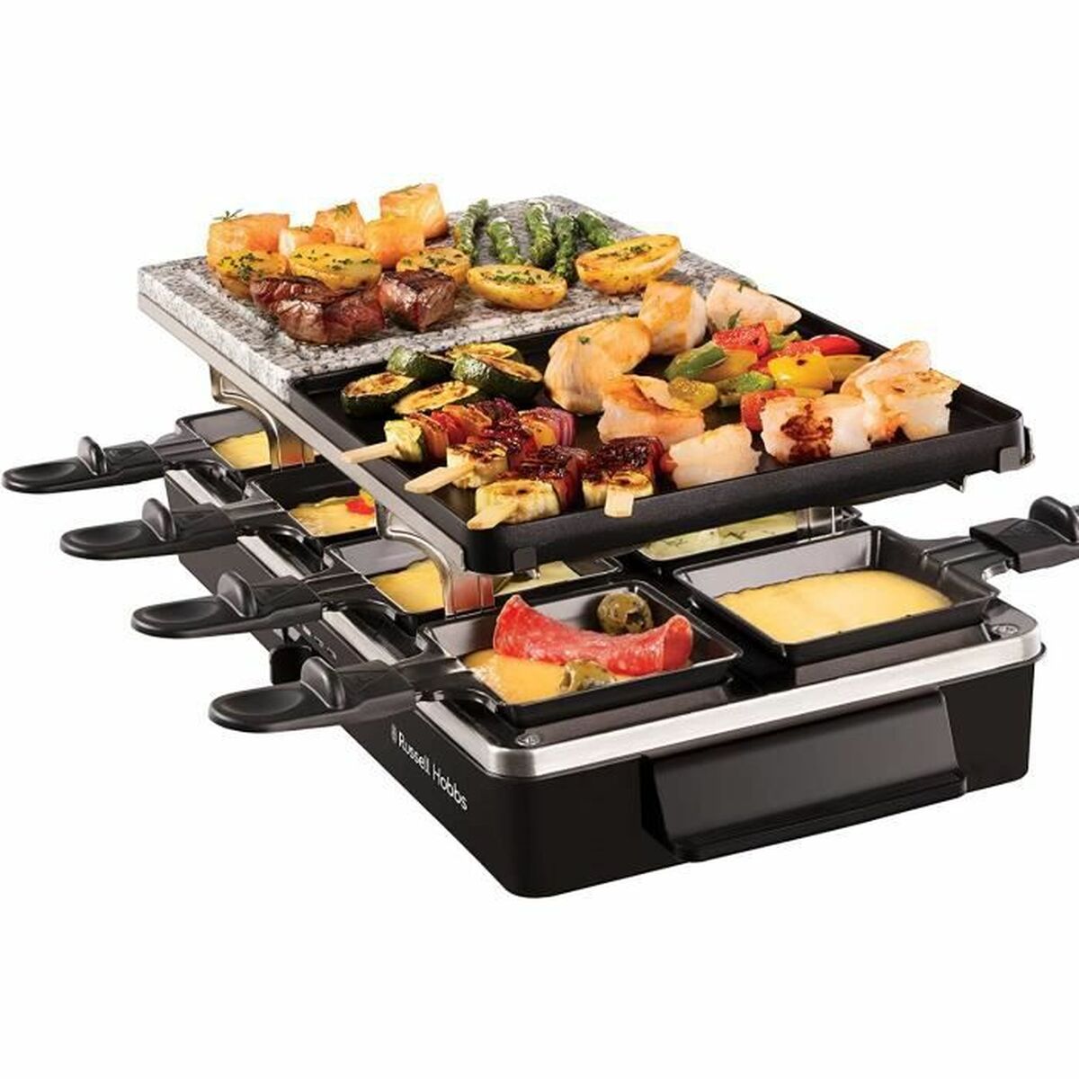 Griddle Plate Russell Hobbs Raclette Black Russell Hobbs