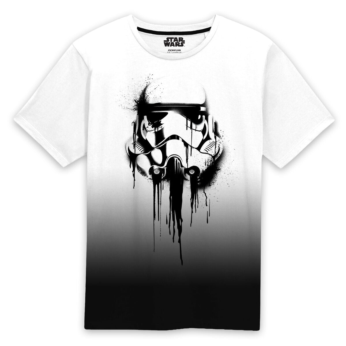 Short Sleeve T-Shirt Star Wars Stormrooper Ink White Black Unisex Star Wars