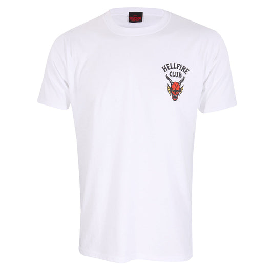 Short Sleeve T-Shirt Stranger Things Helfire Club White Unisex Stranger Things