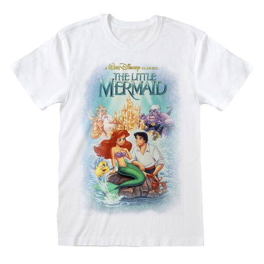 Short Sleeve T-Shirt The Little Mermaid Classic Poster White Unisex The Little Mermaid