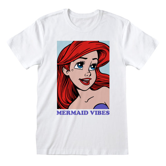 Short Sleeve T-Shirt The Little Mermaid Mermaid Vibes White Unisex The Little Mermaid