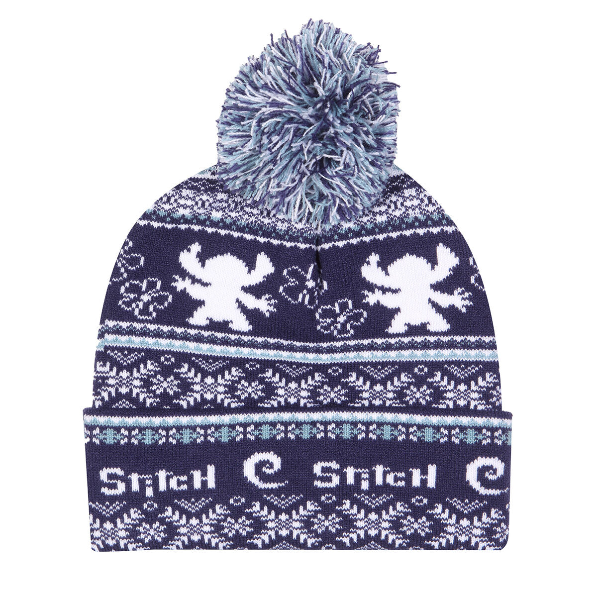 Hat Stitch Fair Isle Pom Beanie Navy Blue Stitch