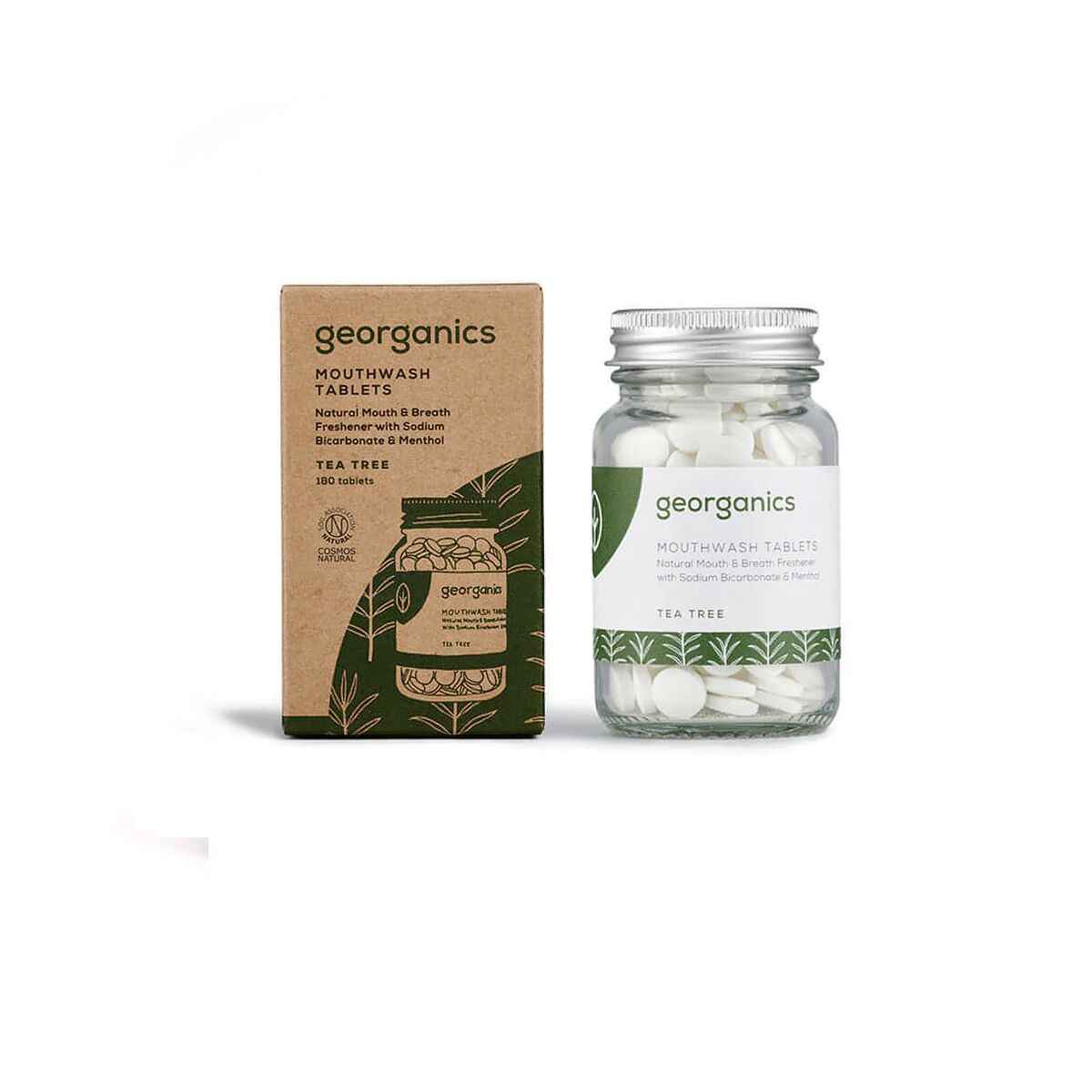 Mouthwash Georganics Tablet Tea tree 180 Units Georganics