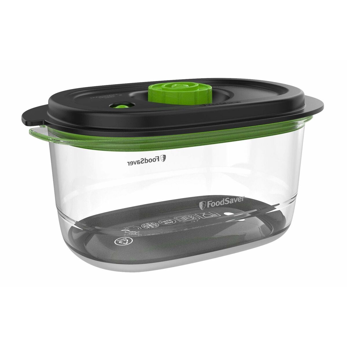 Lunch box Foodsaver FFC022X Black Transparent Plastic 1,2 L Foodsaver