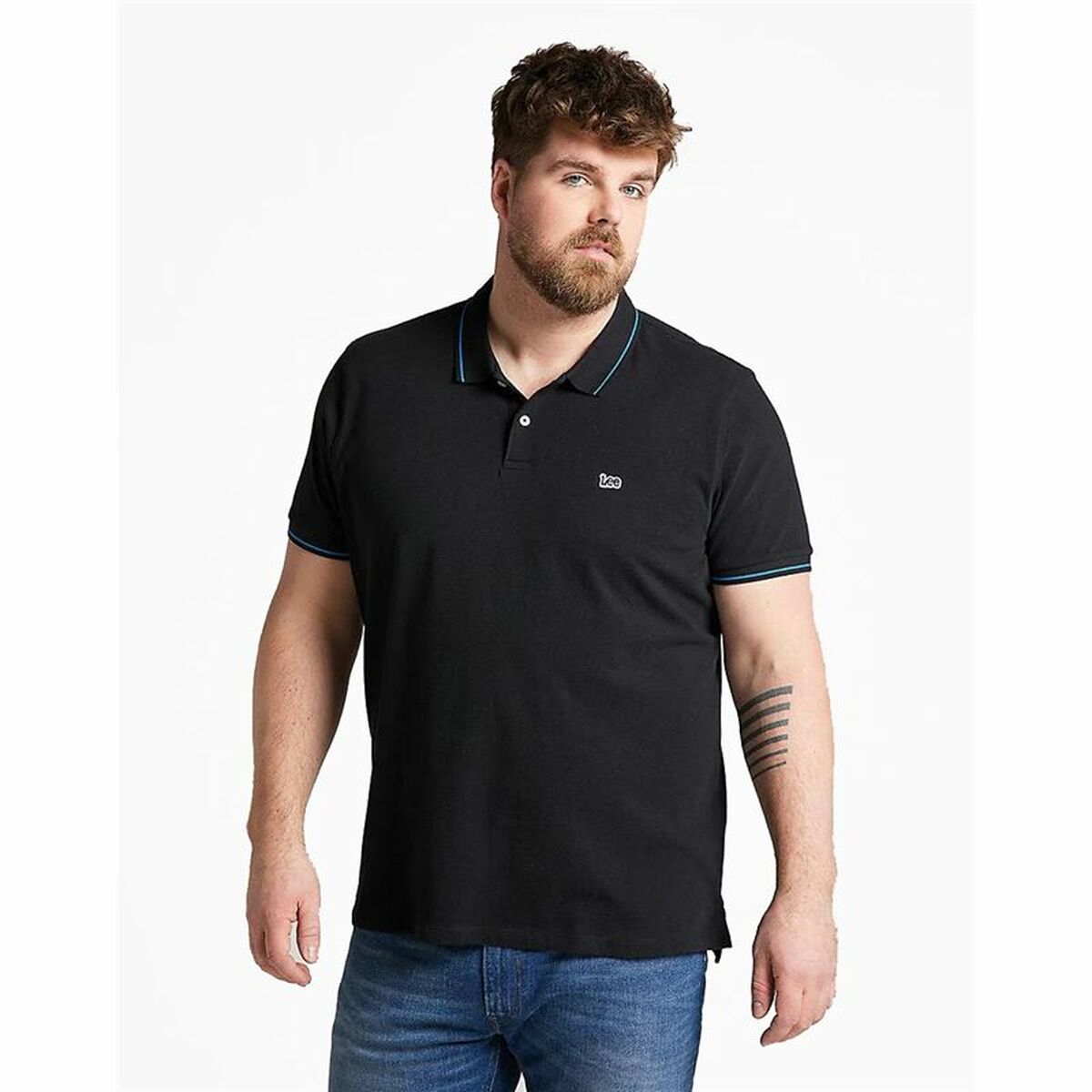 Short Sleeve Polo Shirt Lee Black Lee