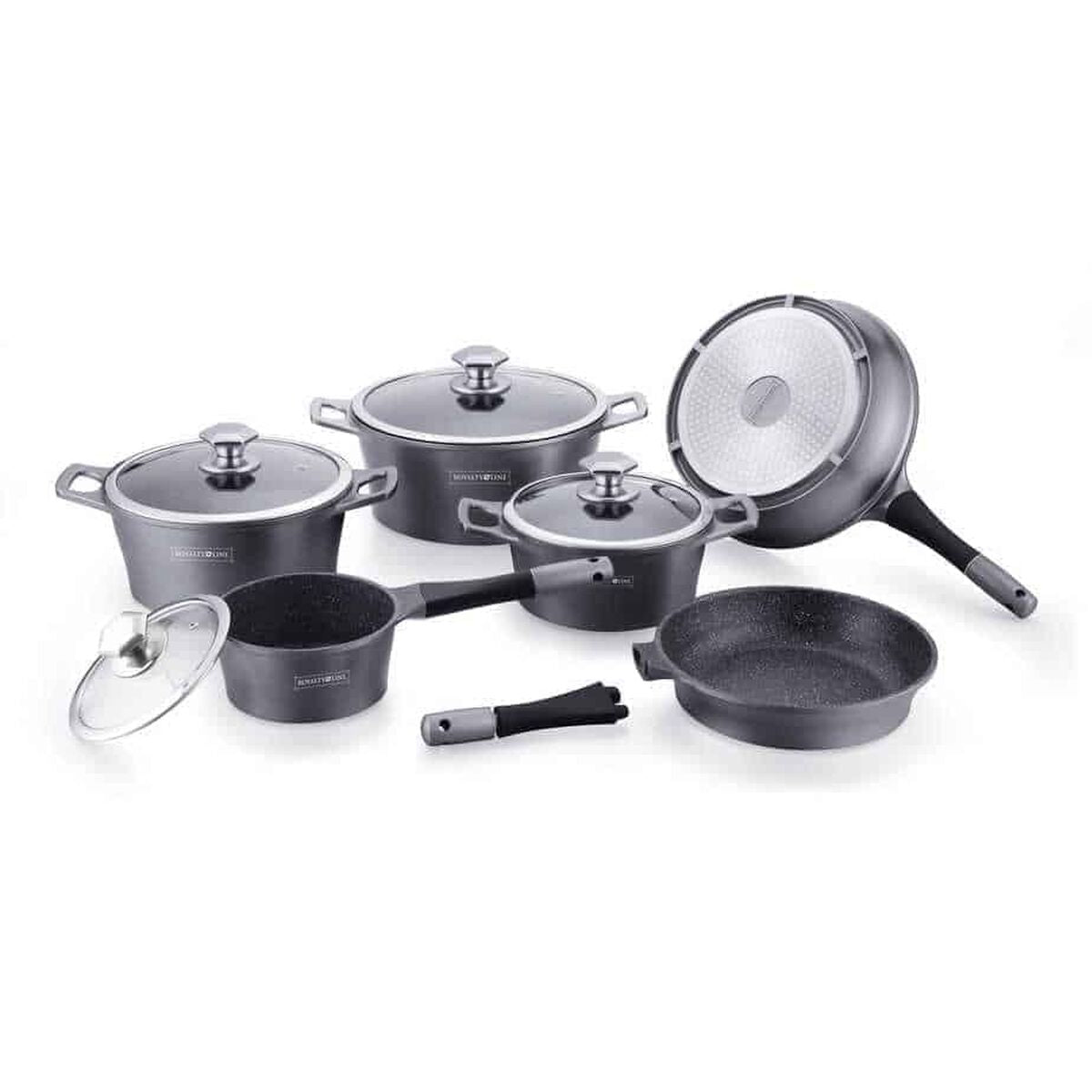 Cookware Royalty Line ES2014M Grey Silver 14 Pieces Royalty Line