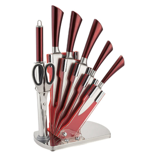 Set of Kitchen Knives and Stand Royalty Line Silver Stainless steel 15 x 15 x 35 cm Royalty Line