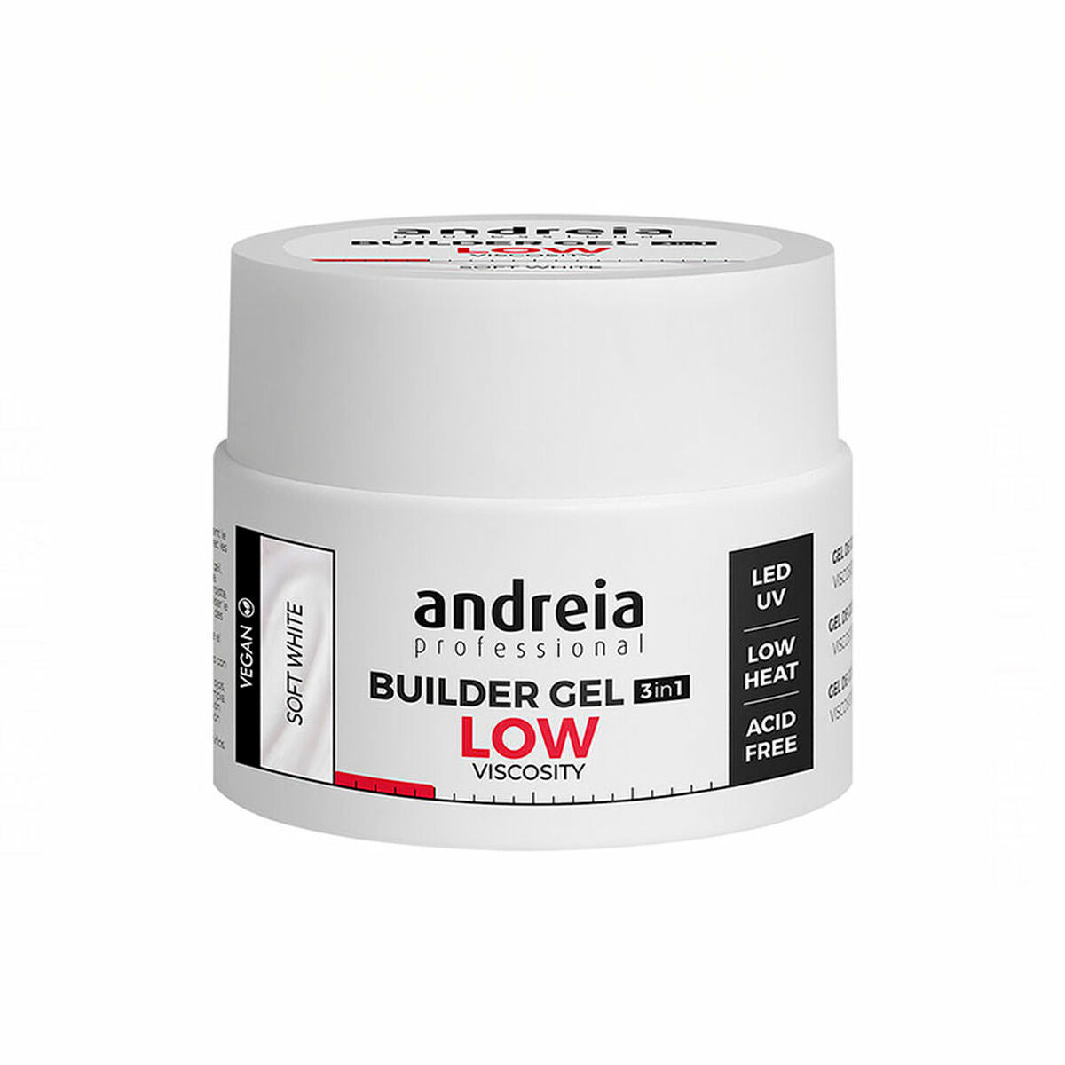 Gel nail polish Builder Low Viscosity Andreia Professional Builder White (44 g) Andreia