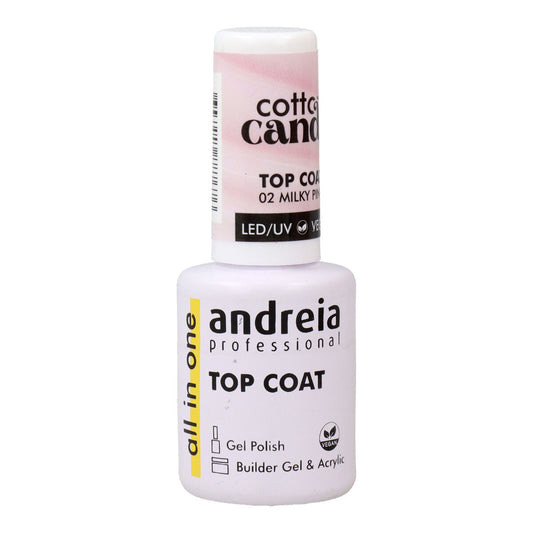 Nail Polish Fixer Andreia Cotton Candy Top Coat Nº 02 Milky Pink 10,5 ml Andreia