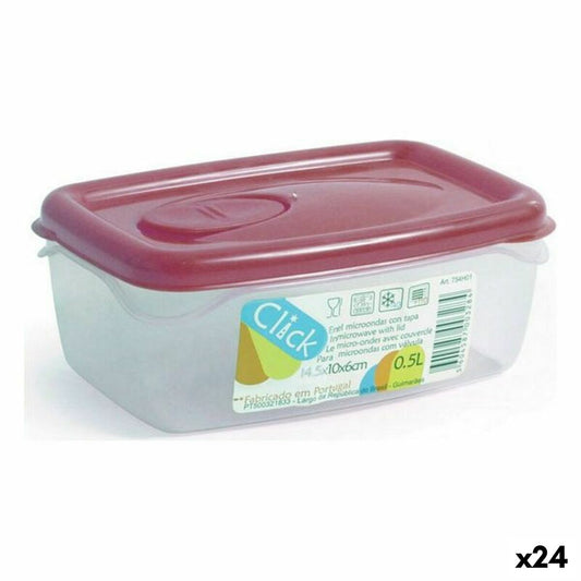 Rectangular Lunchbox with Lid Dem 39582 Rectangular 14,5 x 10 x 6 cm (24 Units) (0,5 L) (14,5 x 10 x 6 cm) Dem