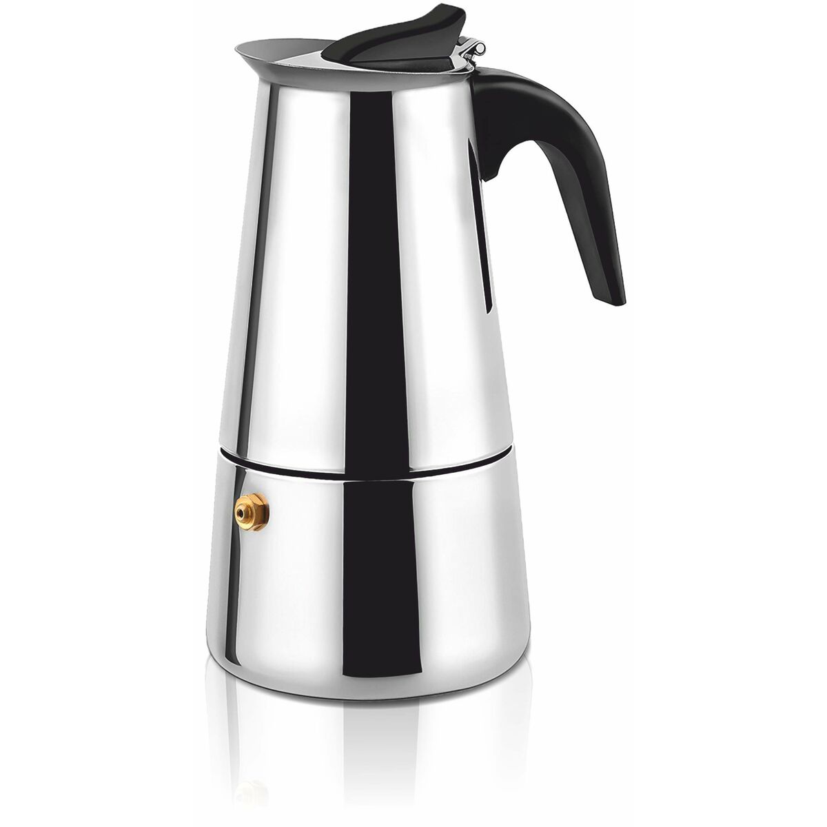 Italian Coffee Pot Haeger CP-06S.001A Black Stainless steel 6 Cups Haeger