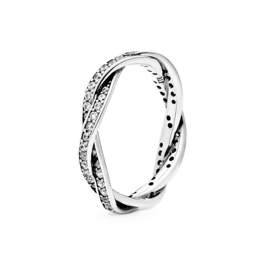 Ladies' Ring Pandora SPARKLING TWISTED LINES - RING - SIZE 52 Pandora