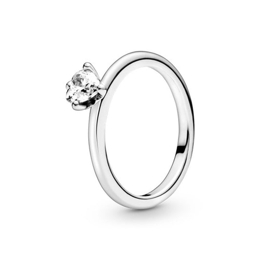 Ladies' Ring Pandora CLEAR HEART SOLITAIRE - RING - SIZE 48 Pandora