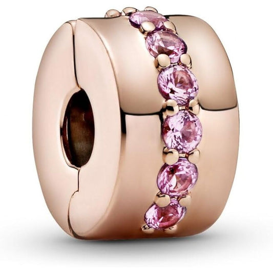 Link-Charm für Frauen Pandora PINK SPARKLING ROW