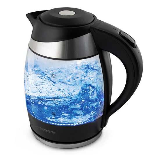 Water Kettle and Electric Teakettle Esperanza EKK009 Black Glass Plastic 2200 W 1,8 L Esperanza