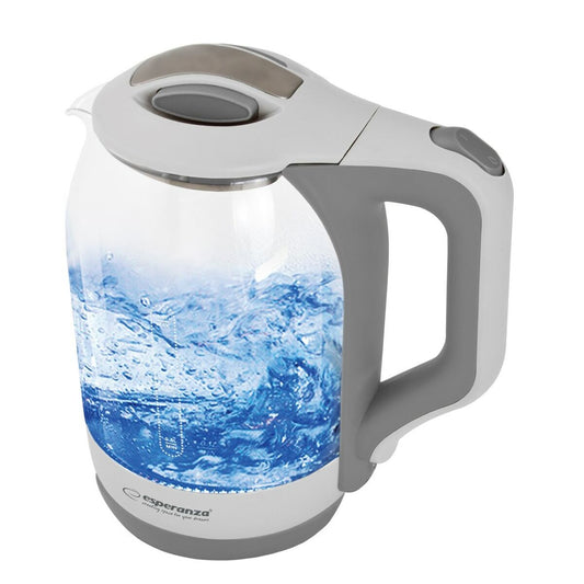 Kettle Esperanza EKK025W White Glass Plastic 1500 W 1,7 L Esperanza