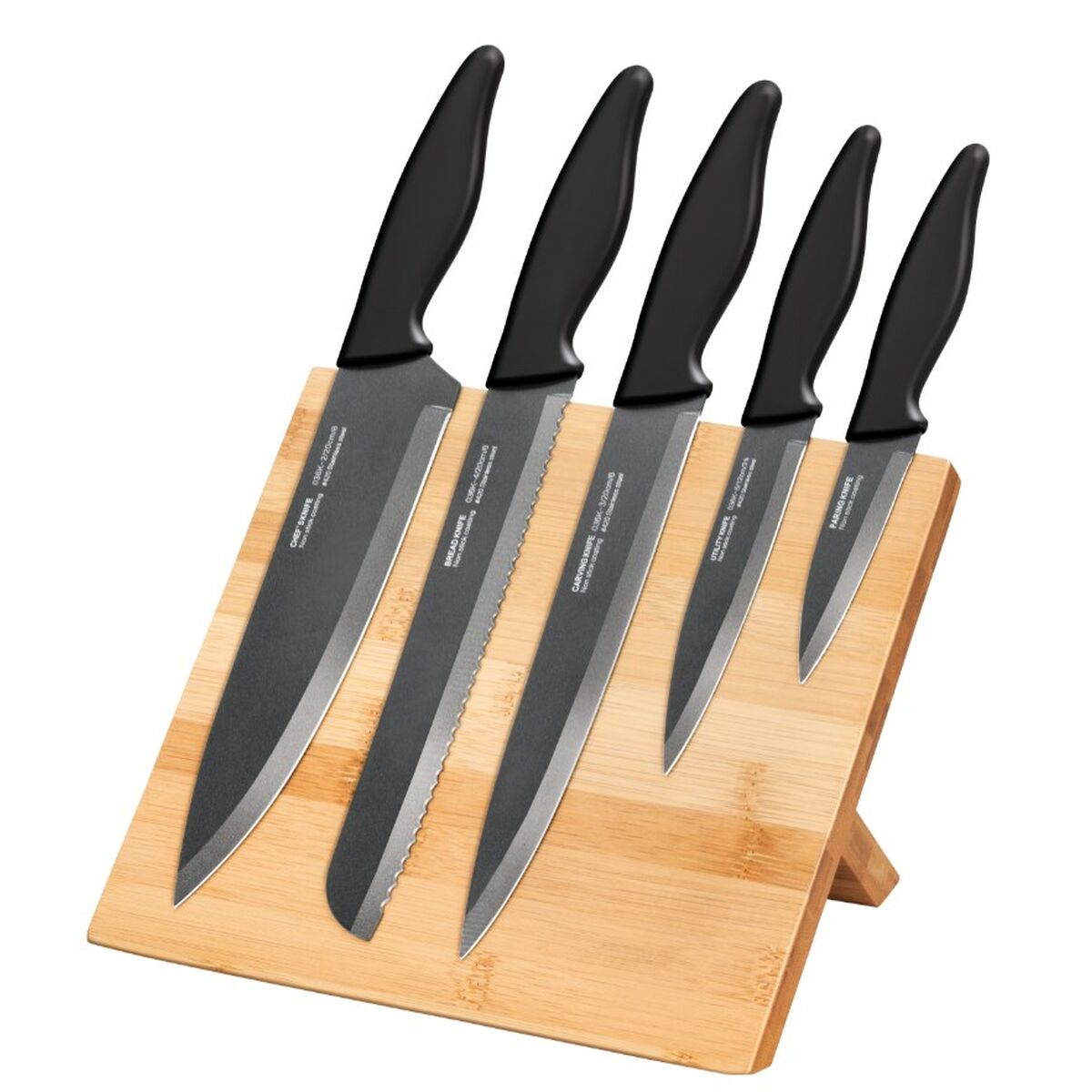 Cutlery Smile SNS-4 Black Grey Wood Stainless steel 5 Pieces Smile