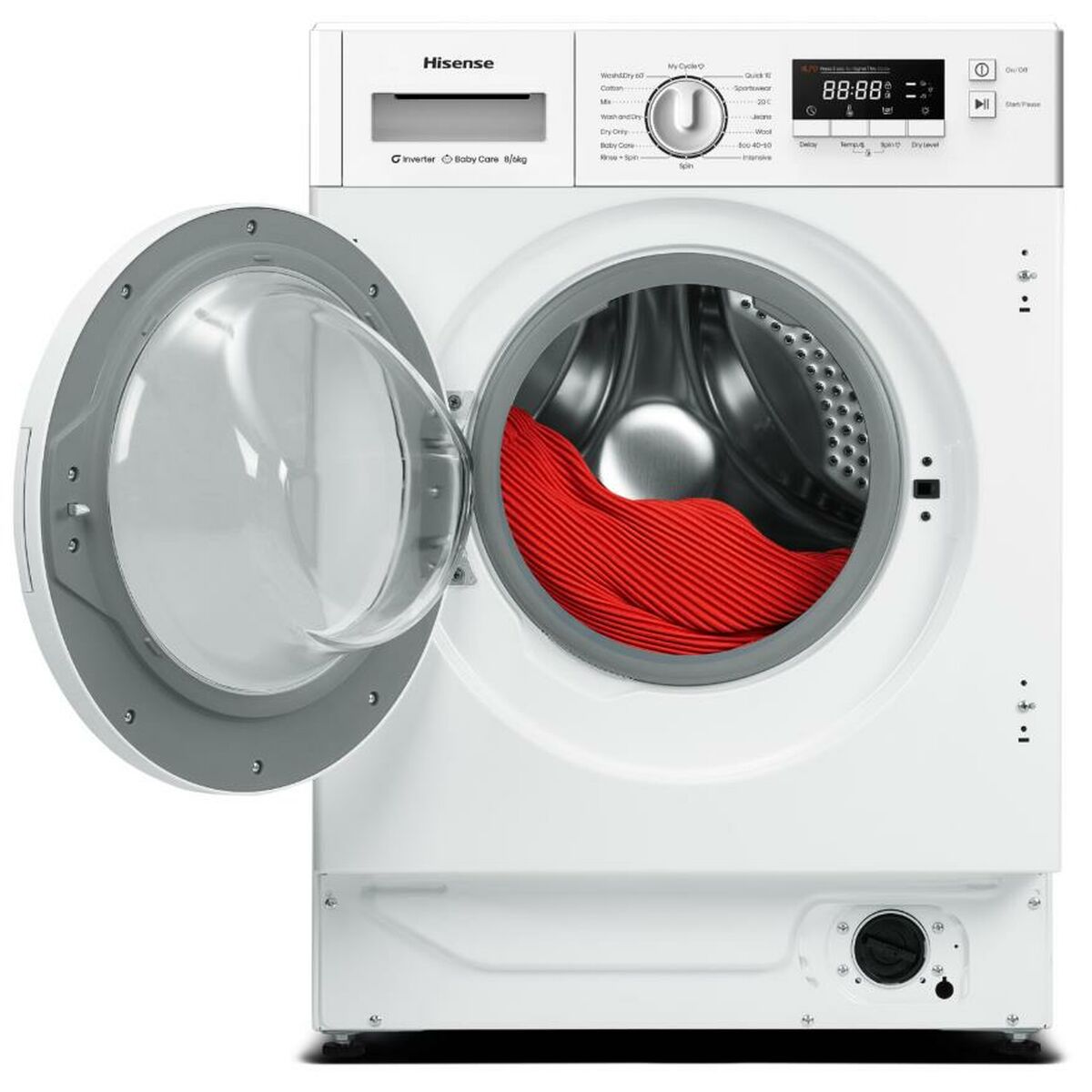 Washer - Dryer Hisense WD3M841BWIES 1400 rpm 8 kg Hisense