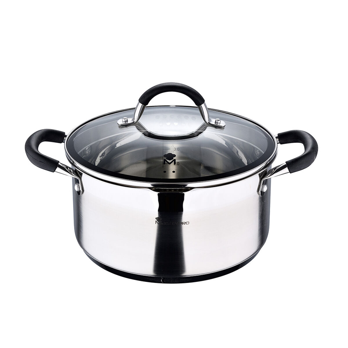 Casserole with lid Masterpro foodies bgmp-1502-bk Stainless steel (5 L) 24 x 12 cm Masterpro