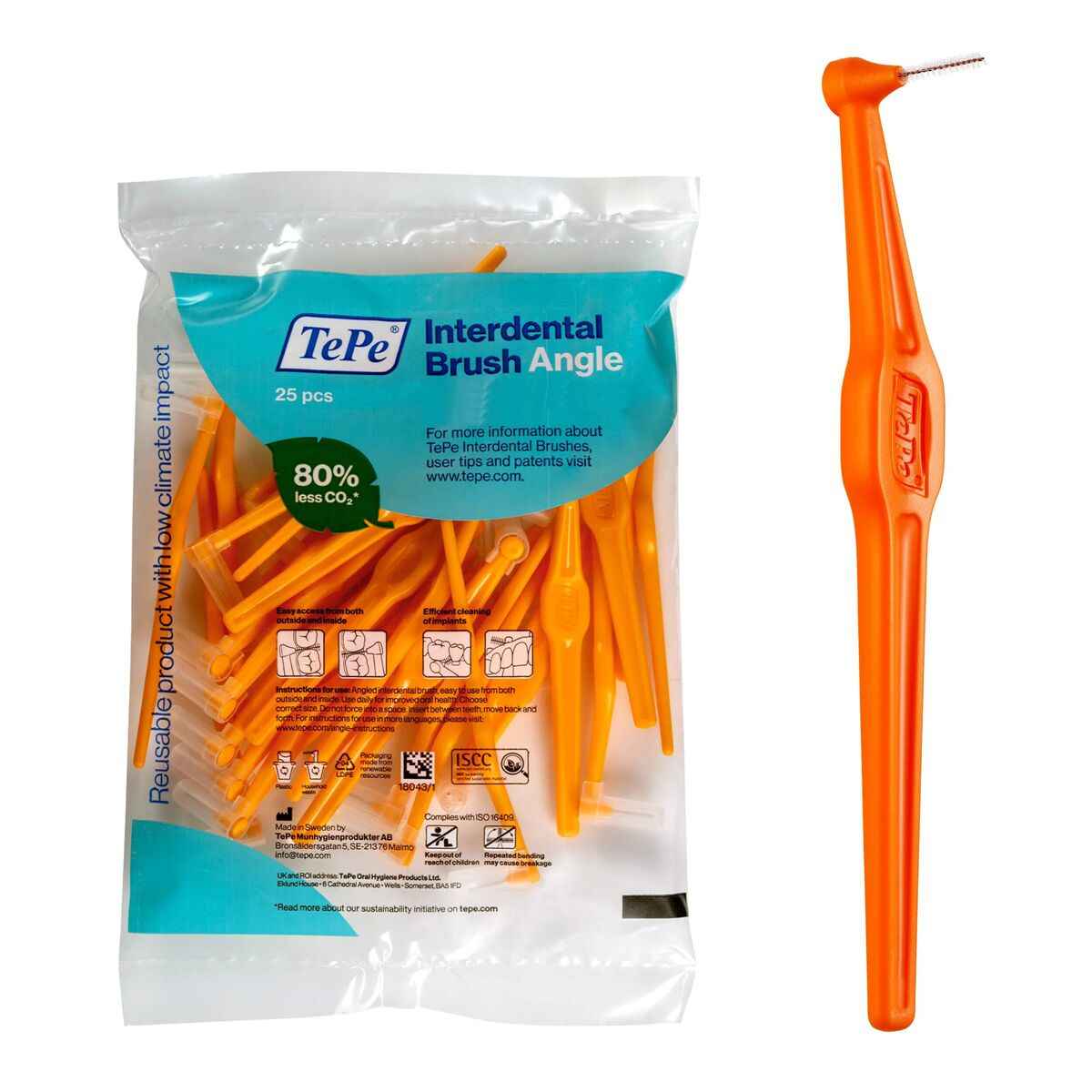 Interdental brushes Tepe Angle Orange 0,45 mm 25 Units Tepe