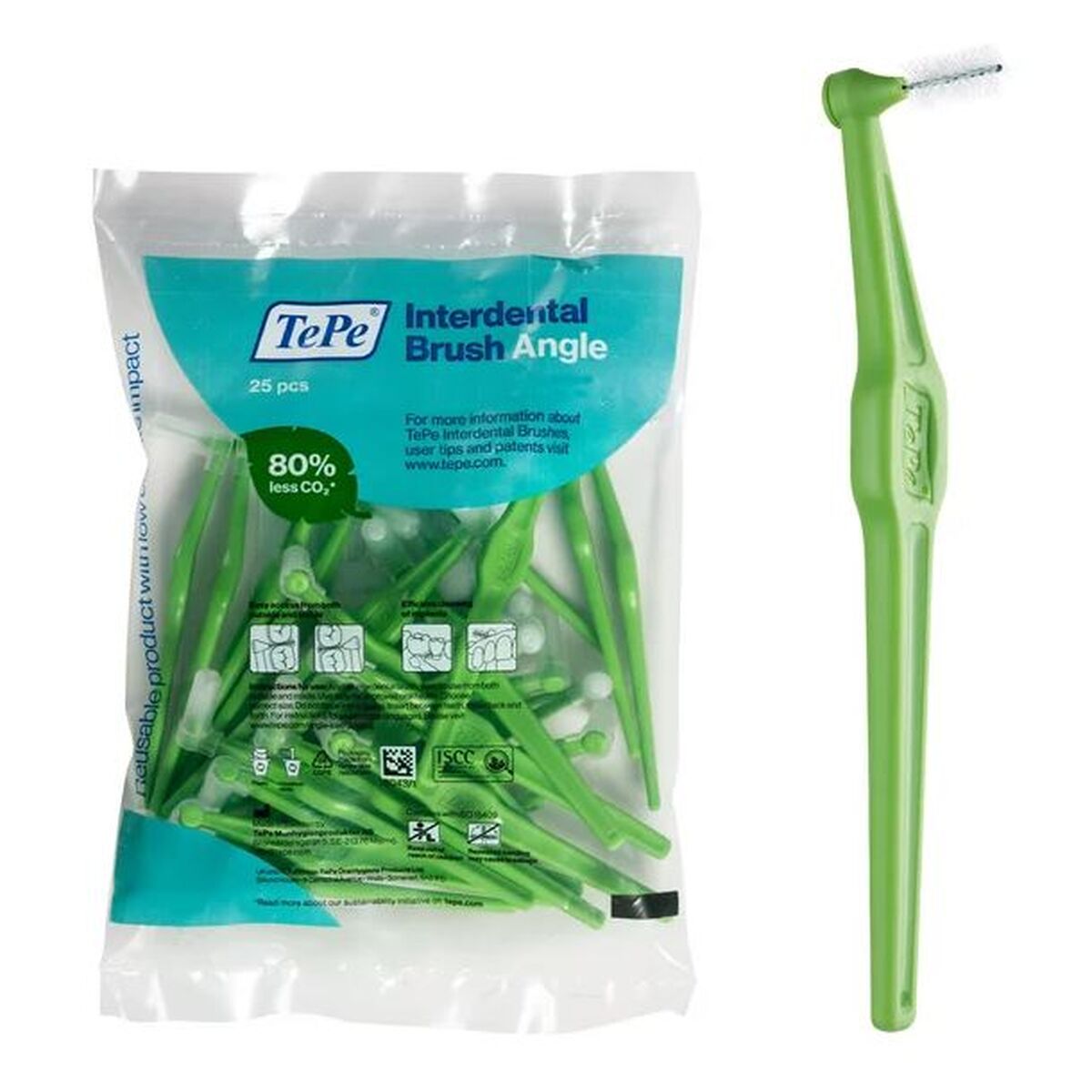 Interdental brushes Tepe Angle Green 0,8 mm 25 Units Tepe