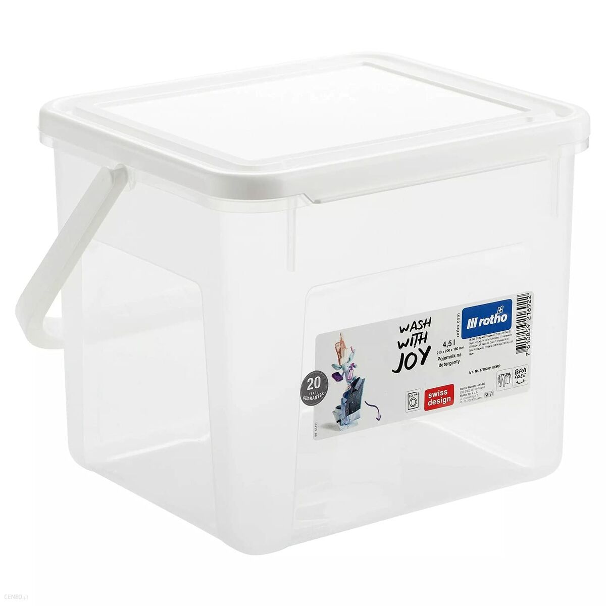 Container Rotho Basic White Transparent 4,5 L Rotho