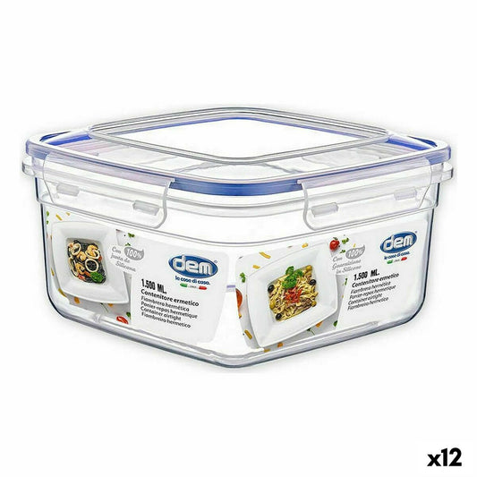 Hermetic Lunch Box Dem 1,5 L 18 x 18 x 10 cm (12 Units) Dem