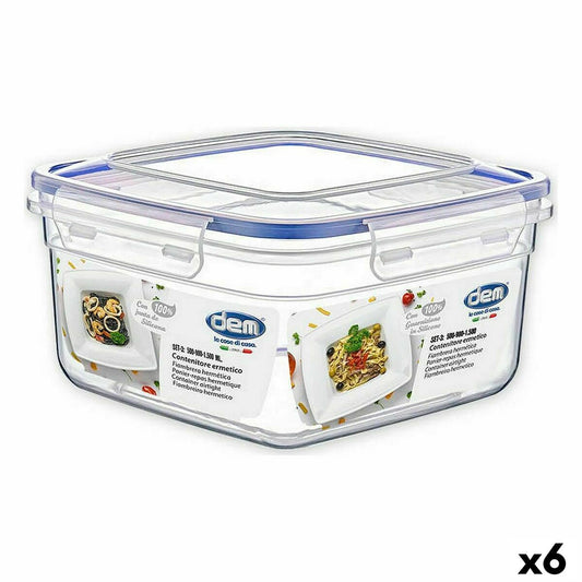 Set of lunch boxes Dem Hermetic 3 Pieces 500 ml 18 x 18 x 10 cm (6 Units) Dem