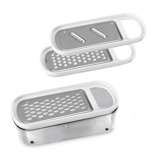 Grater with Container Metaltex Rap-Box 3-in-1 ABS Acrylic (21 cm) Metaltex