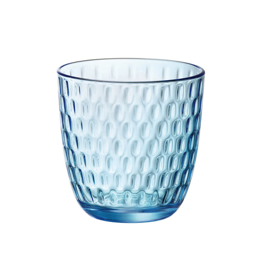 Set of glasses Bormioli Rocco Slot Blue Glass With relief 290 ml 6 Units Bormioli Rocco