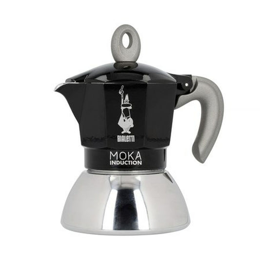 Italian Coffee Pot Bialetti Moka Induction Black Stainless steel Aluminium 100 ml 2 Cups Bialetti