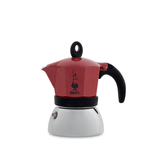 Italian Coffee Pot Bialetti Moka Induction Black Red Aluminium 150 ml (1 Unit) Bialetti